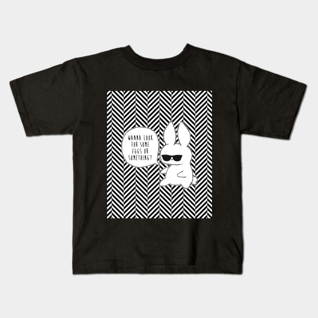 Cool Easter Bunny Kids T-Shirt by MaplewoodMerch